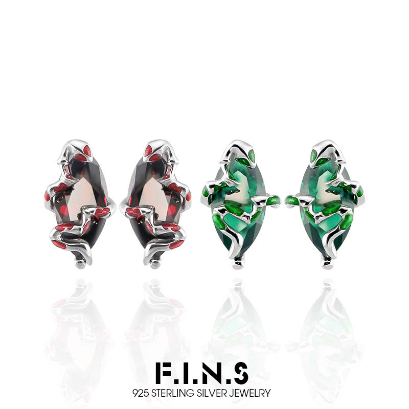 Statement Earrings Oversized - FINS Punk S925 Orecchini in argento