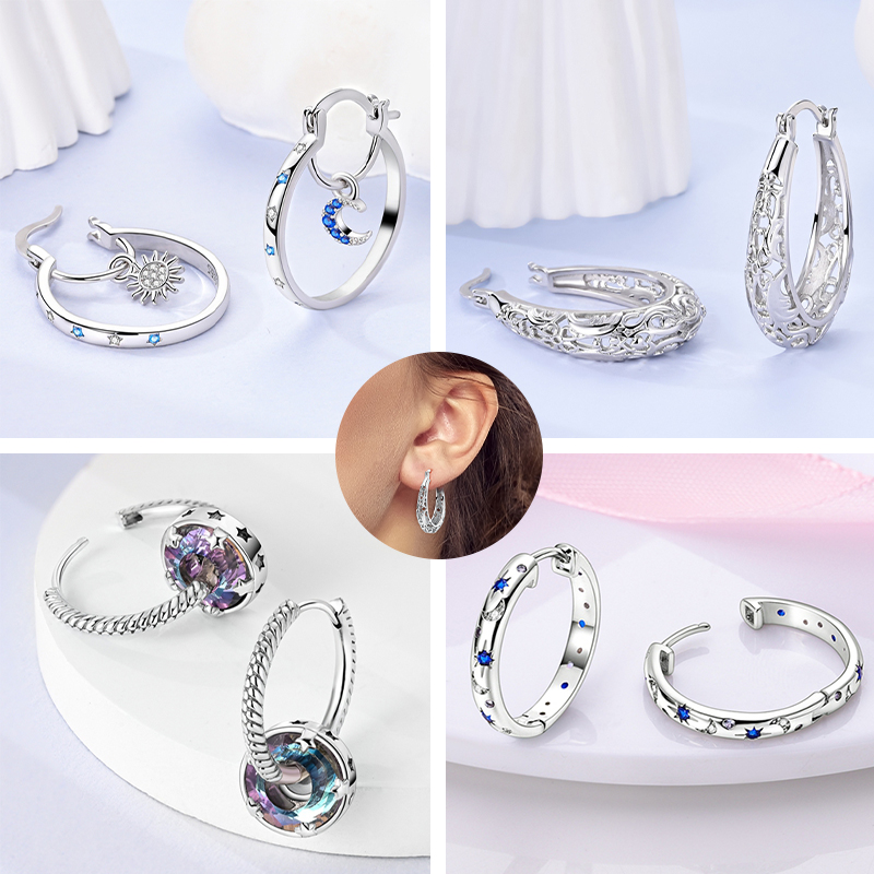 Women'S Accessories Jewelry Sale - Orecchini a Cerchio in Argento Sterling