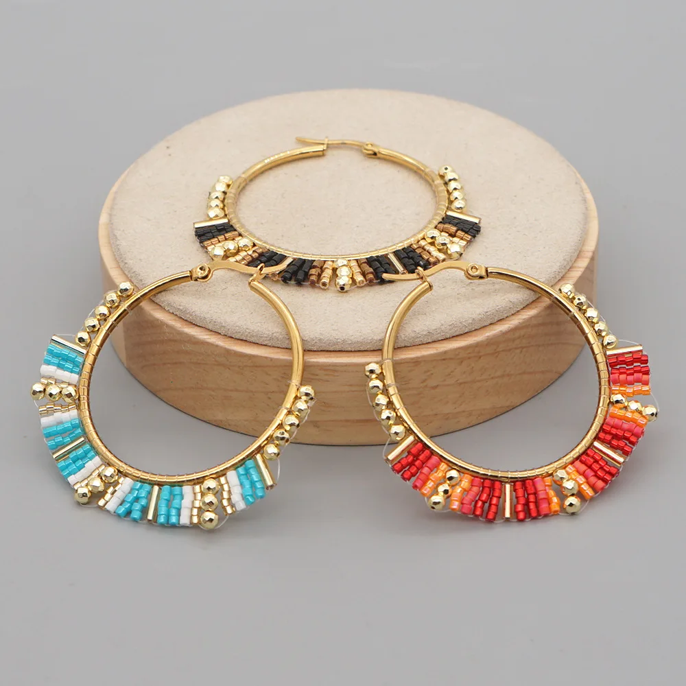 Statement Earrings Oversized - Orecchini a cerchio grande che borda