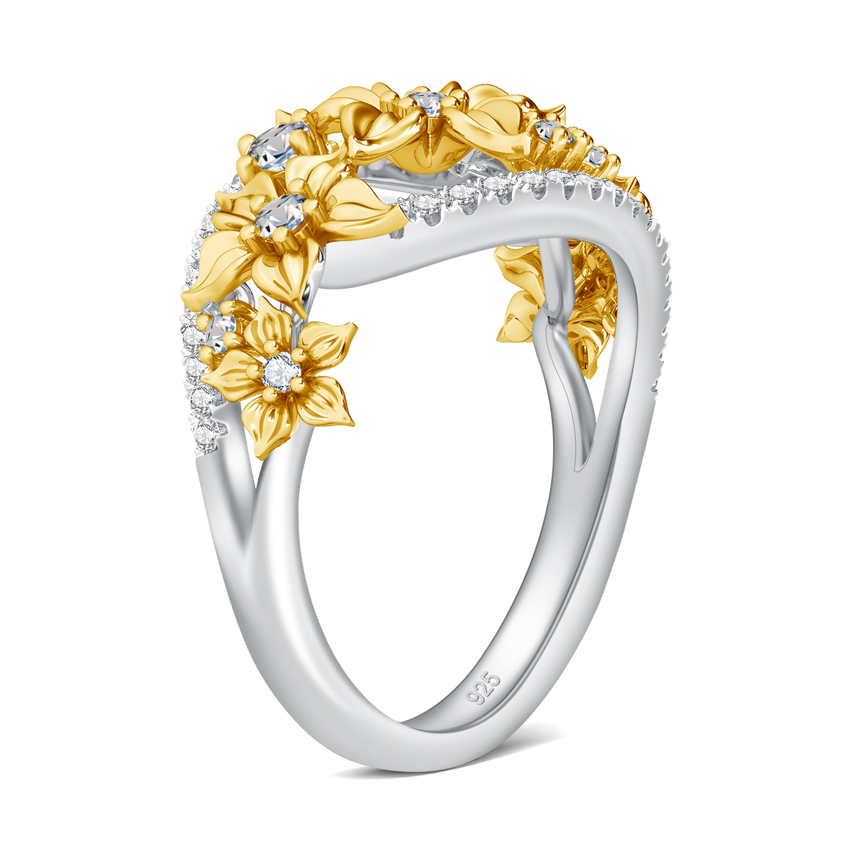 Anello di Moissanite con fiore - Women'S Accessories Jewelry Sale recensione e prezzo